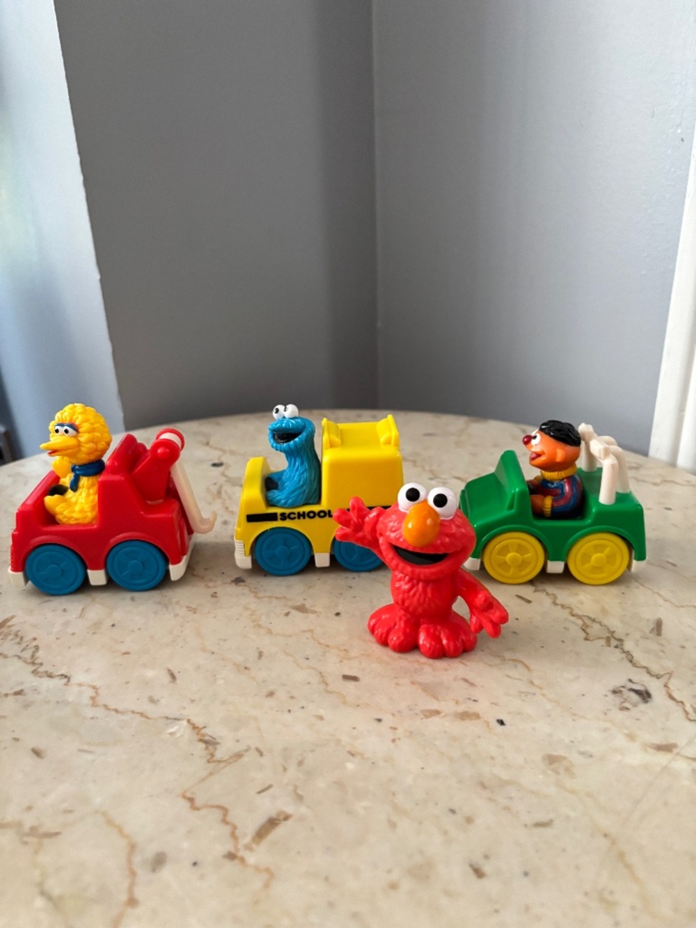 Vintage Sesame Street Toy Lot (4-Piece Set) – 1993 Tyco Playtime Vehicles & Play